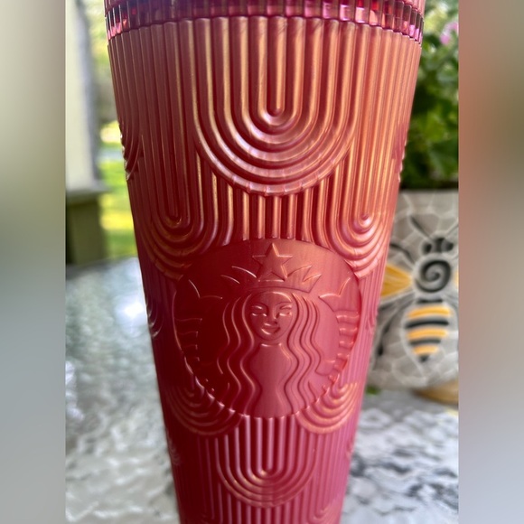 Starbucks pink Rose Shimmer Siren Mermaid Scales Venti  with Embossed Logo - Picture 2 of 4
